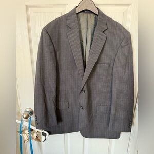 Pronto Uomo Mens 42S Wool Grey Gray Pinstripe Striped Sport Coat Jacket Blazer